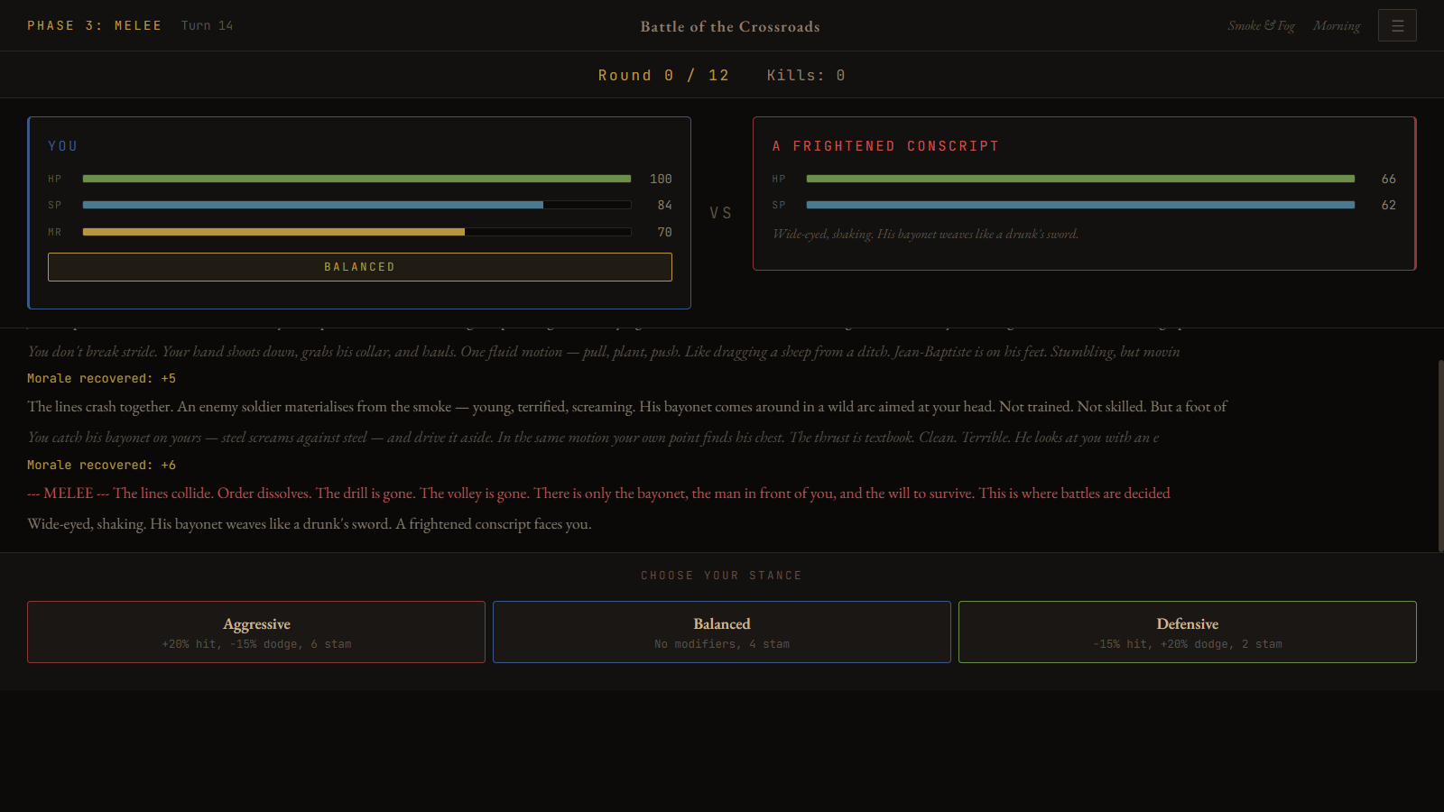 Close combat — bayonet against bayonet